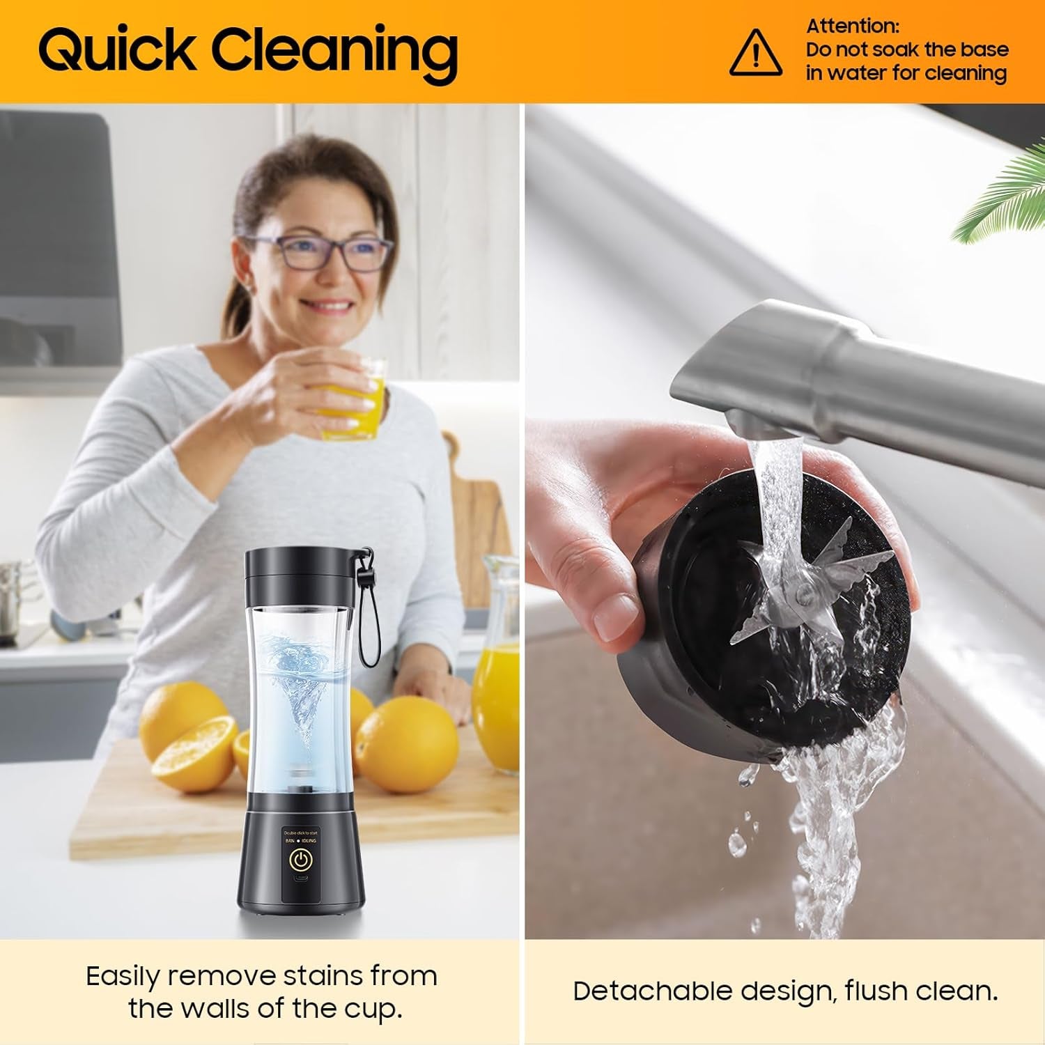 Portable Blender for Smoothies and Shakes - Personal Size Mini Blender with 380Ml Travel Cup, 6 Stainless Steel Blades for Powerful Blending, Fresh Fruit Juicer for Home/Travel, Mother'S Day